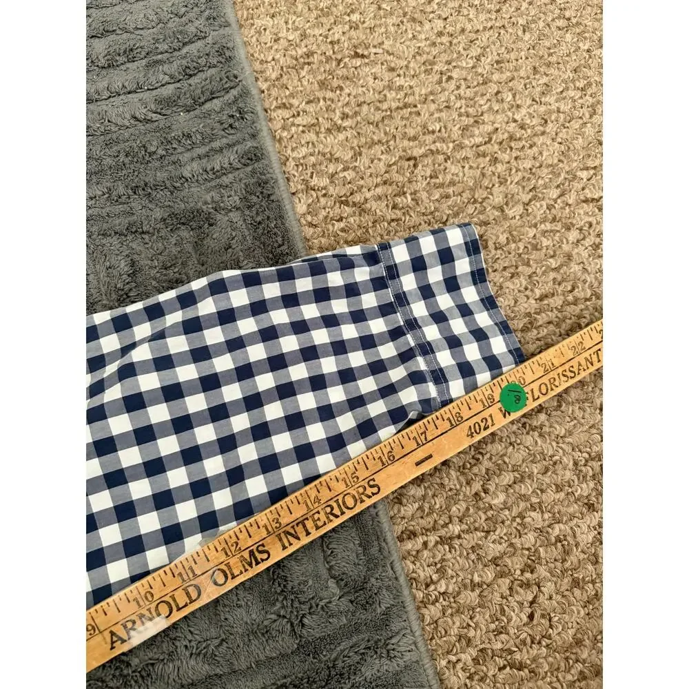 J. Crew | White/Blue Poplin Gingham 2-Ply 100% Cotton Preppy Button Down Shirt